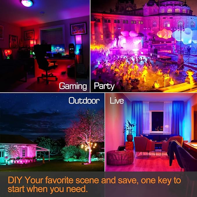 Bluetooth LED Flood Light - App-Controlled, Color-Changing with DIY Modes Lady Lighthouse