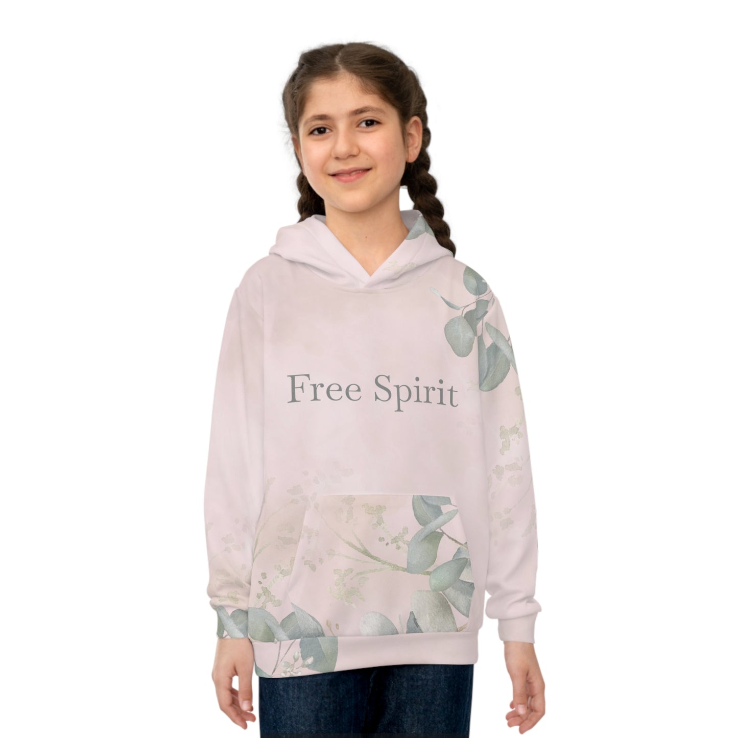 Free Spirit Children's Hoodie - Pastel Floral Design for Young Dreamers 2XS - Lady Lighthouse