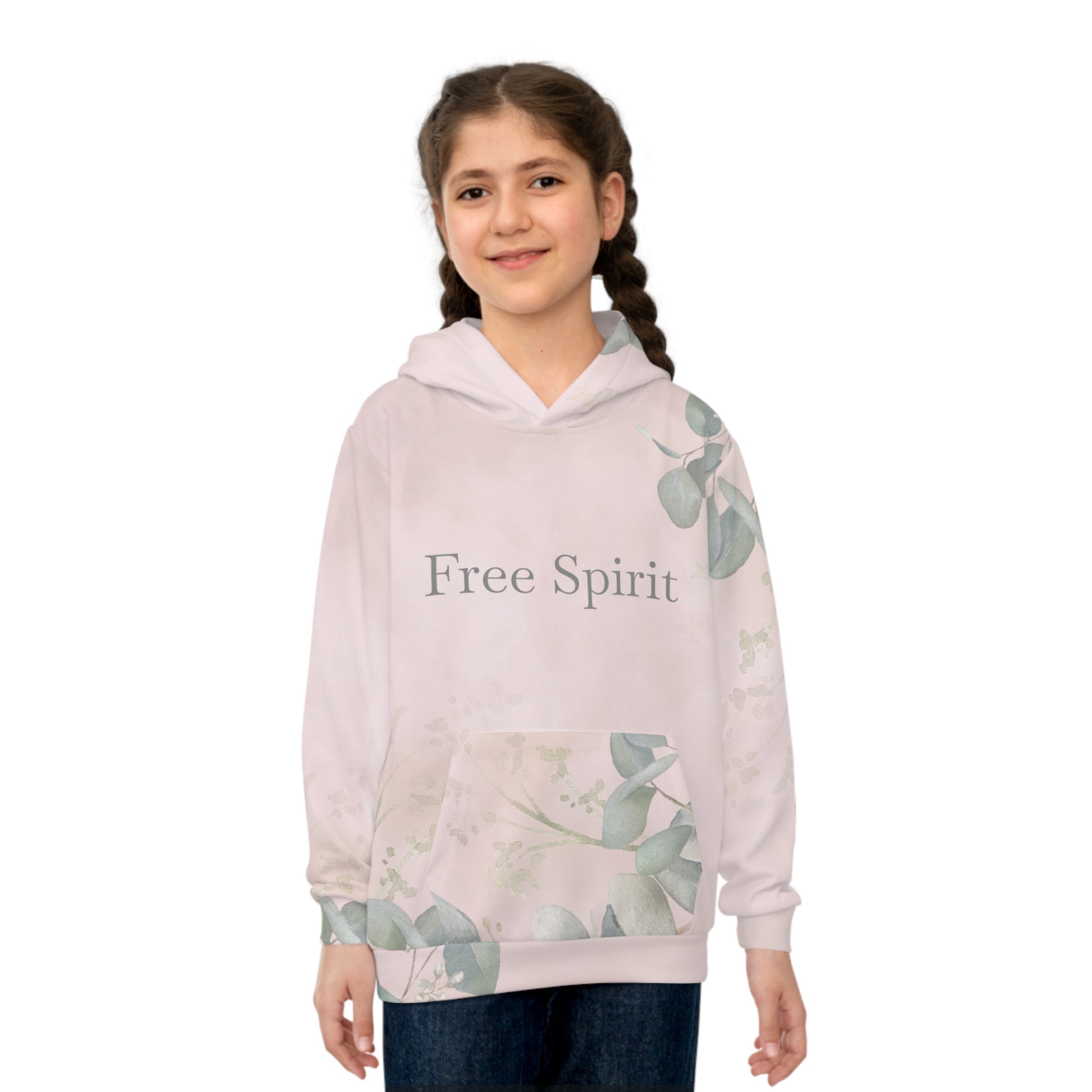 Free Spirit Children's Hoodie - Pastel Floral Design for Young Dreamers 2XS - Lady Lighthouse