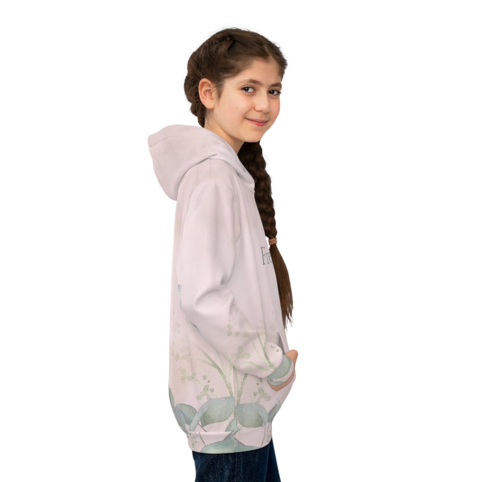 Free Spirit Children's Hoodie - Pastel Floral Design for Young Dreamers 2XS - Lady Lighthouse