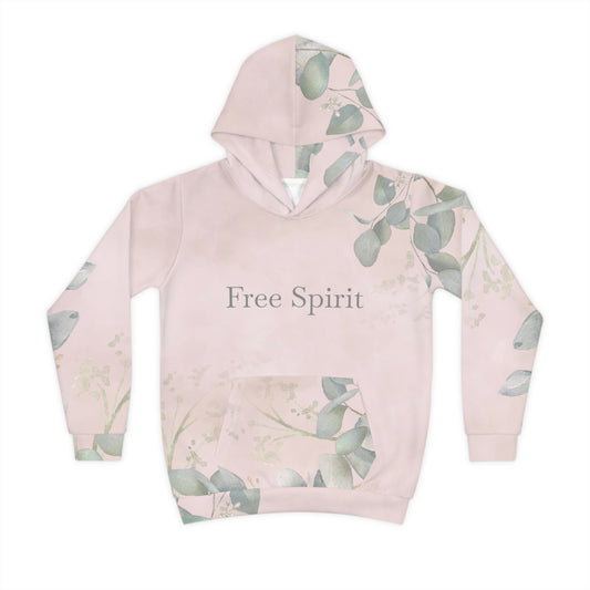 Free Spirit Children's Hoodie - Pastel Floral Design for Young Dreamers 2XS - Lady Lighthouse