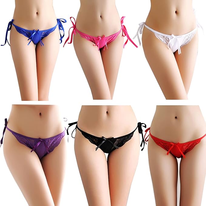 G String Thongs for Women Adjusted Side Tie Panties Lace Seamless Thong Solid Color Lady Lighthouse