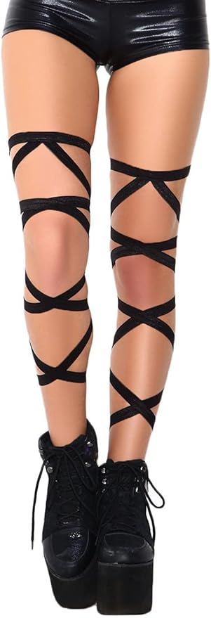 Leg Wraps Rave Elastic Leg Straps Rave Party Garter Cross Bandage Music Festivals Costume for Women Lady Lighthouse