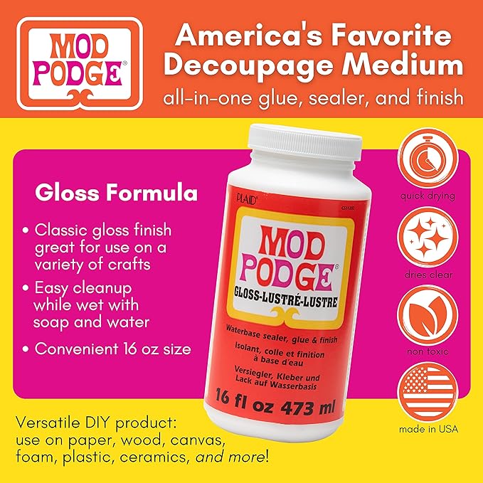 Mod Podge Gloss Sealer, Glue & Finish: All-in-One Craft Solution Lady Lighthouse