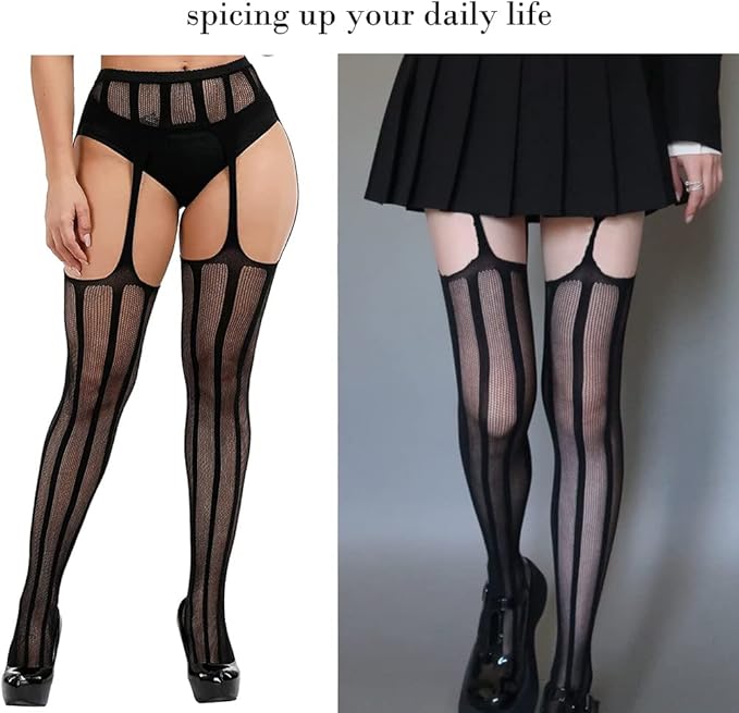 Women's Garter Fishnet Tights Stockings High Waisted Suspender Pantyhose Lady Lighthouse