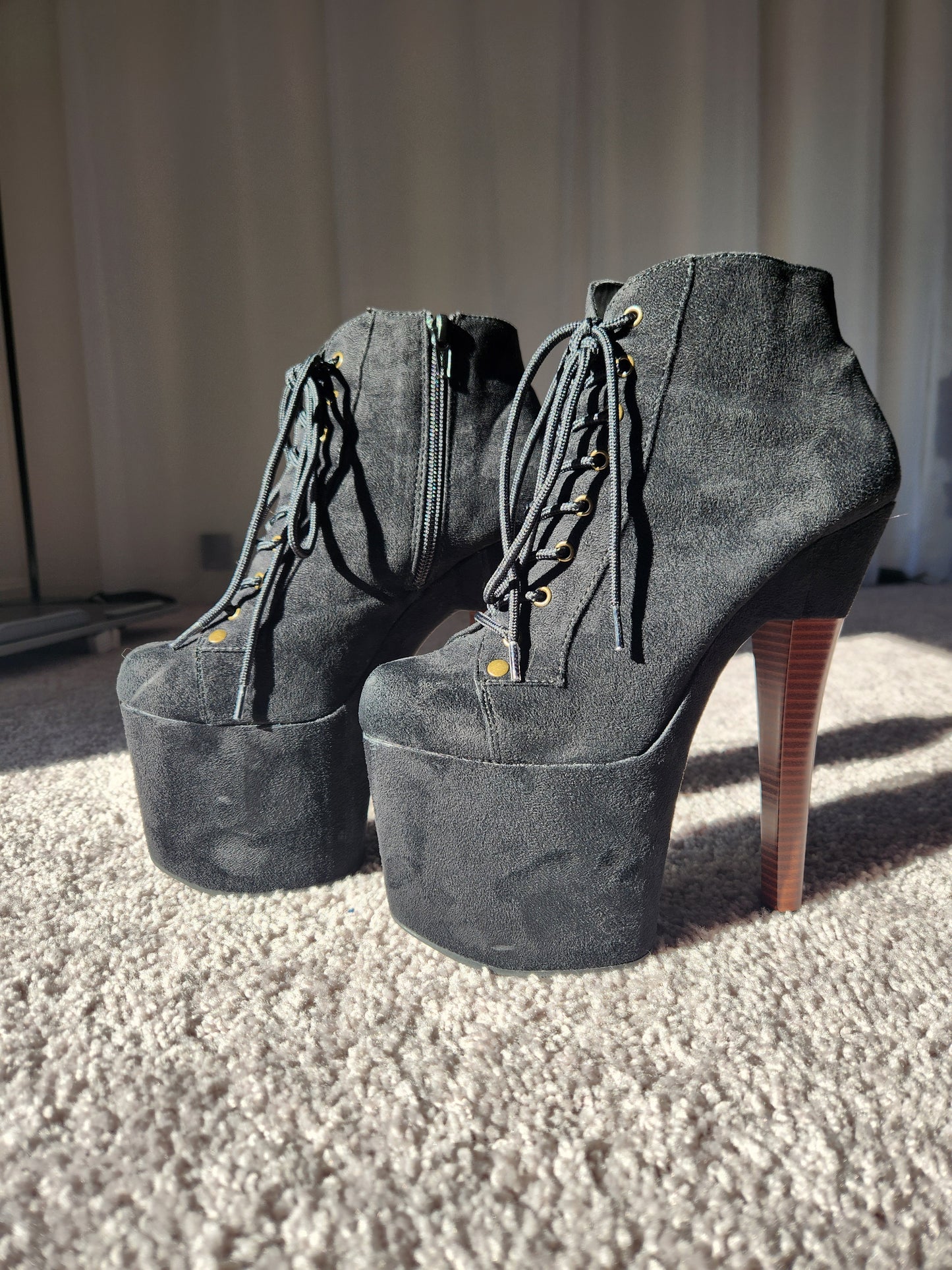 black suede pleaser shoes lady lighthouse